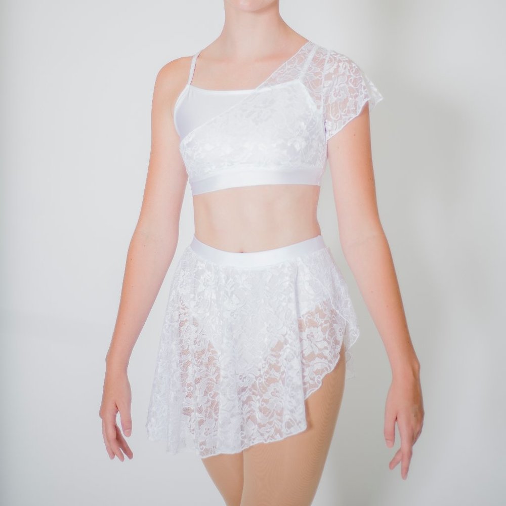 Contemporary Lyrical Dance 2 Piece WHITE